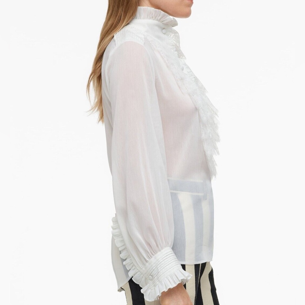 ZARA CONTRAST YOKE BLOUSE WITH DECORATIVE FRONT - LIMITED EDITION SZ S 2674/602 - Picture 4 of 11